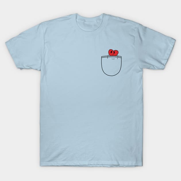 Pocket Heart T-Shirt by zoeysandiego